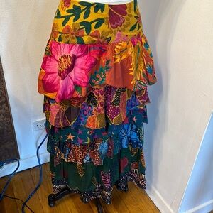 FARM Rio Mixed Prints Layered Maxi Skirt NWT Size XS MSRP $195